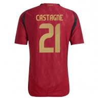 Camisa de Futebol Bélgica Timothy Castagne #21 Equipamento Principal Europeu 2024 Manga Curta